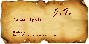 Jeney Ipoly névjegykártya